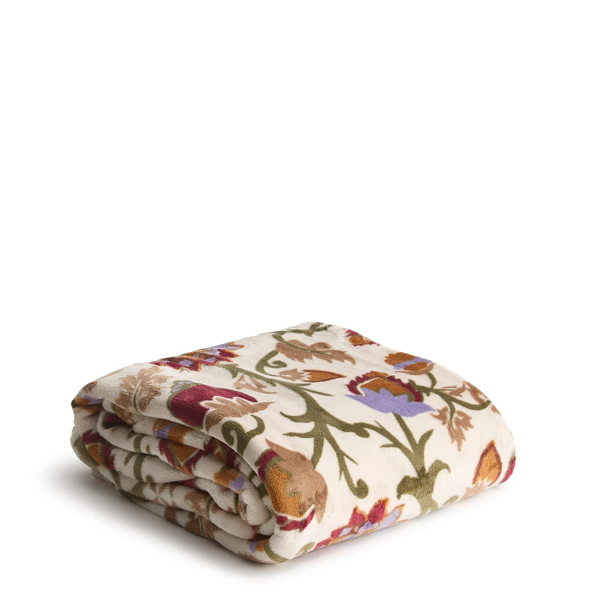 Plush Throw Blanket - Midnight Garden Paisley Antique White - Image 1